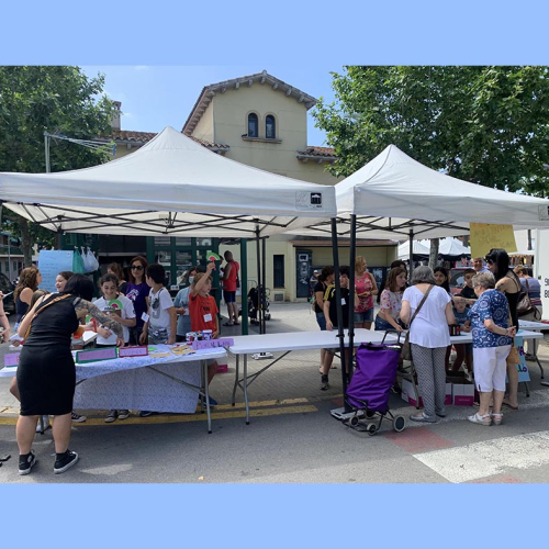 Les cooperatives escolars de l’escola Sant Jordi venen els seus productes al mercat setmanal