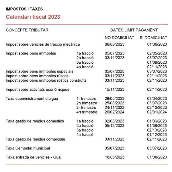 Calendari Fiscal 2023-2