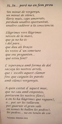 Poema "Si ja,... però no en fem prou"